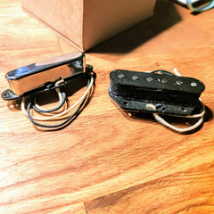 Telecaster Pickup-Set nach Vorbild eines Peter Florance TE-50s Sets: Hals-Pickup mit Chromkappe und Steg-Pickup