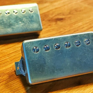 Humbucker Pickup-Set Elwetritsch im PAF-Stil: Hals- und Steg-Humbucker mit Raw-Nickel-Kappen